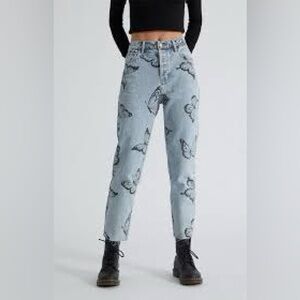 Pacsun woman’s butterfly high rise straight jeans 25
